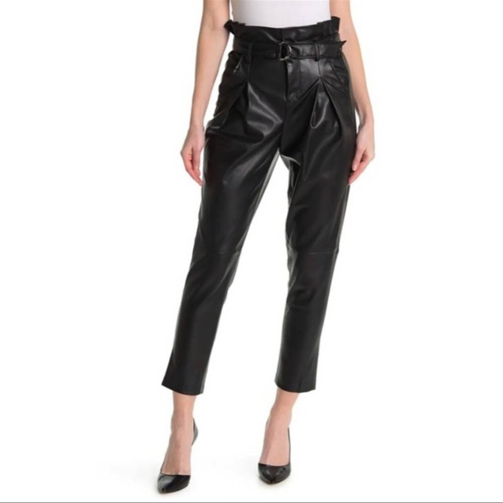 NWOT pleather paper bag trousers Sz 28